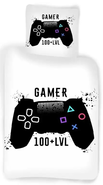 Billede af Gamer sengetøj - 140x200 cm - Gamer 100 + LVL - 100% bomulds sengesæt